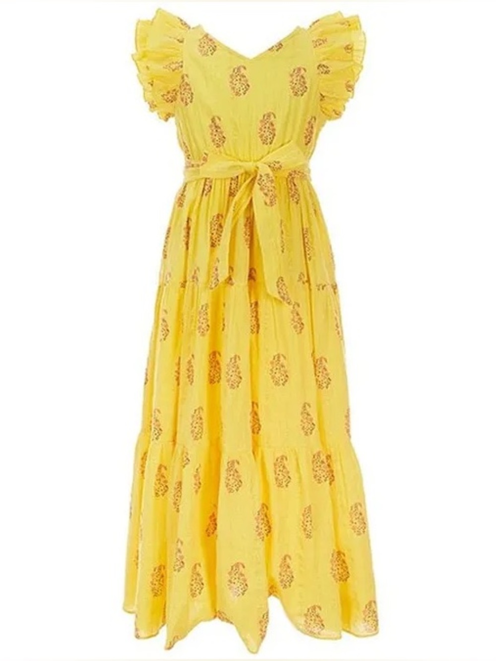 NWT A Loves A Floral Metallic Striped Print Surplice V-Neck Tiered Maxi Dress - Picture 4 of 9